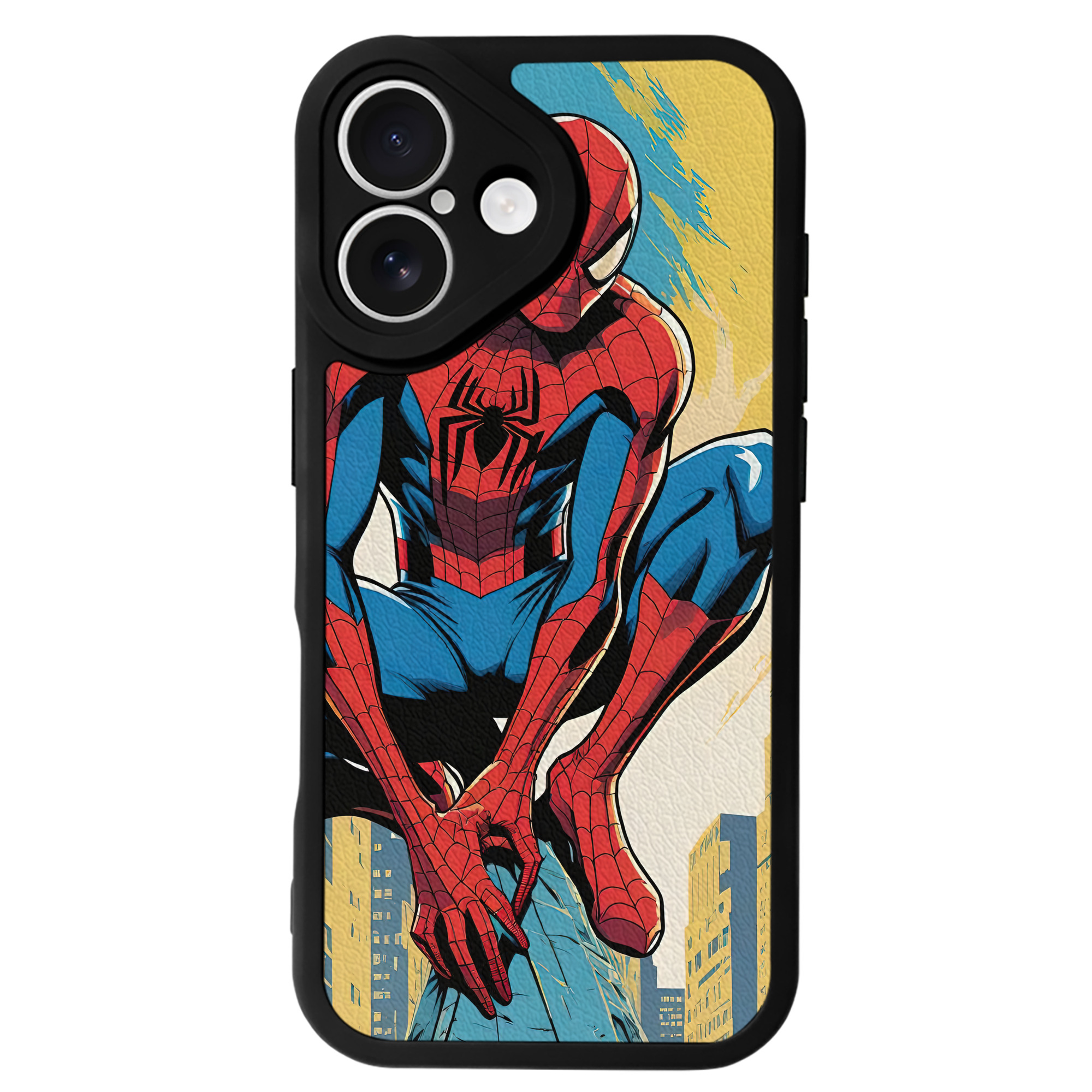 （画像用） Spider Man スパイダーマン 【iPhone 16シリーズ対応】シリコンスマホケース（レザー調） 材質：シリコン